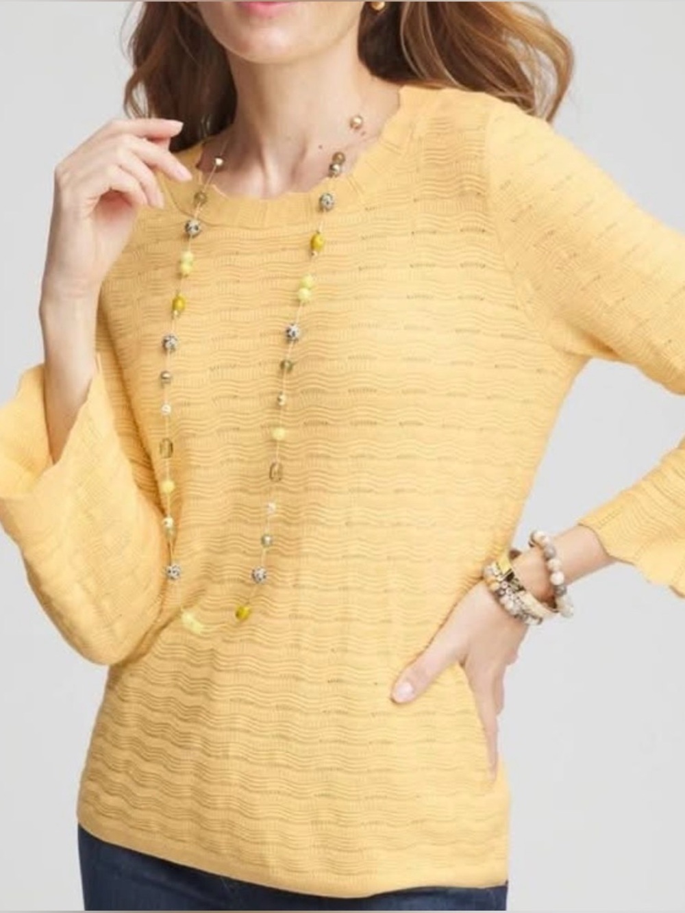 83. NWT WOMENS CHICO’S 4/XXL DETAIL SWEATER